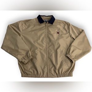 Vintage Polo Golf Ralph Lauren Khaki Tan Golf Crest Jacket Windbreaker Mens L